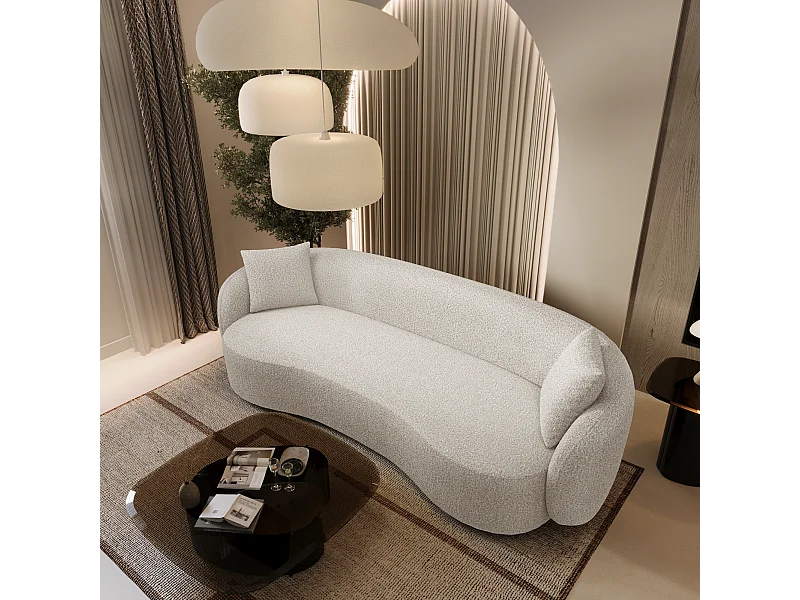 Canapé 3 places bouclette crème 210cm CELINE