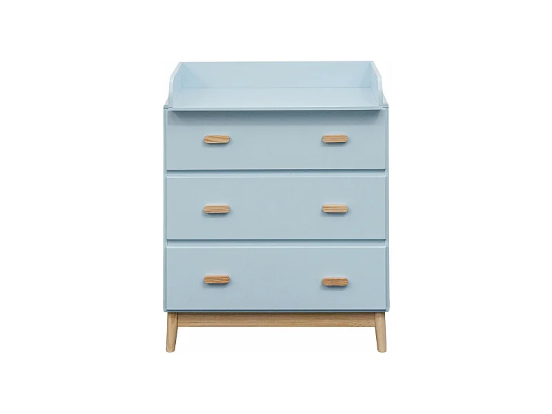 Table à langer Deble 100x80x42 MDF Bois Bleu ciel Marron Scandinave