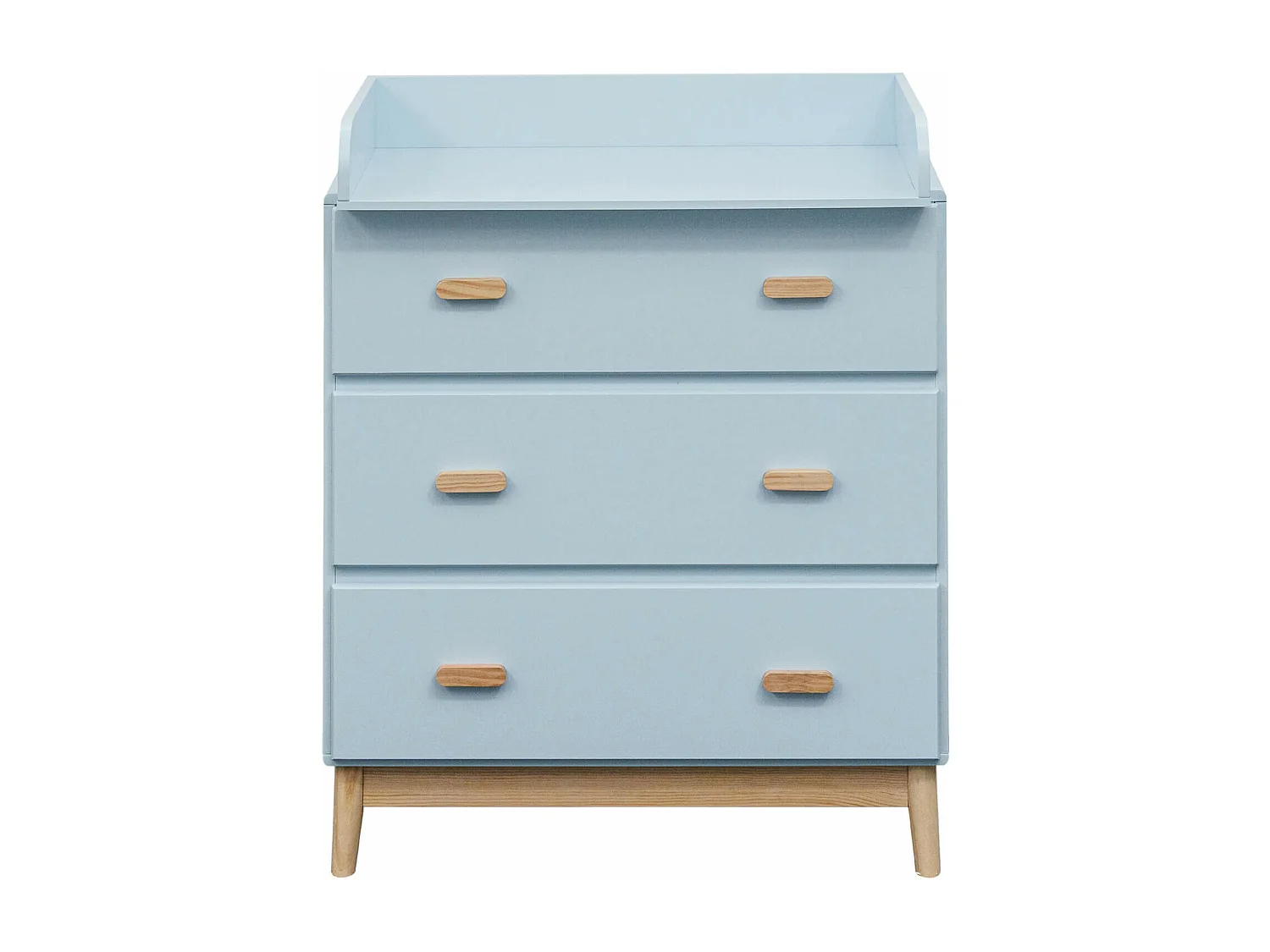 Table à langer Deble 100x80x42 MDF Bois Bleu ciel Marron Scandinave