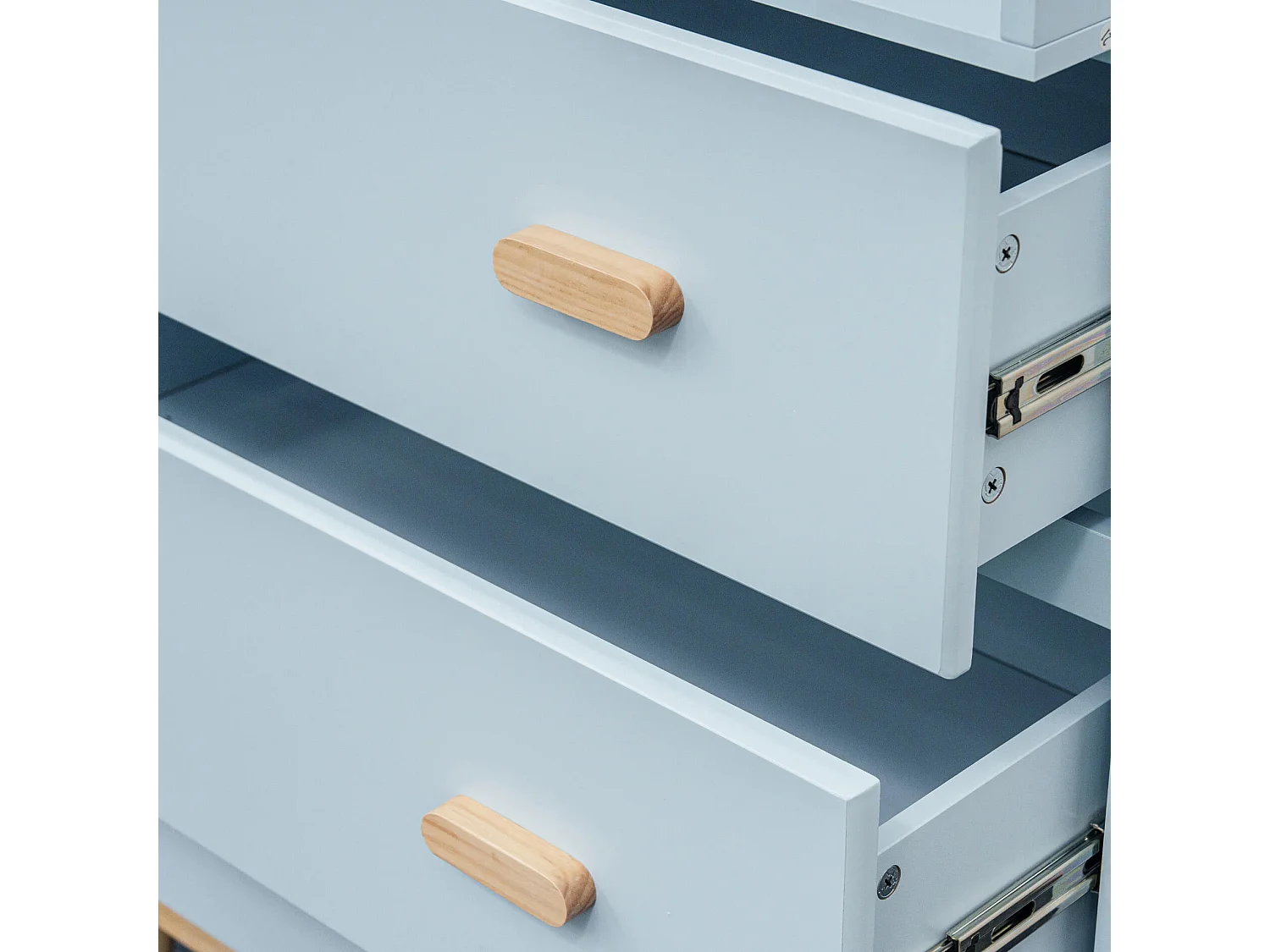 Table à langer Deble 100x80x42 MDF Bois Bleu ciel Marron Scandinave