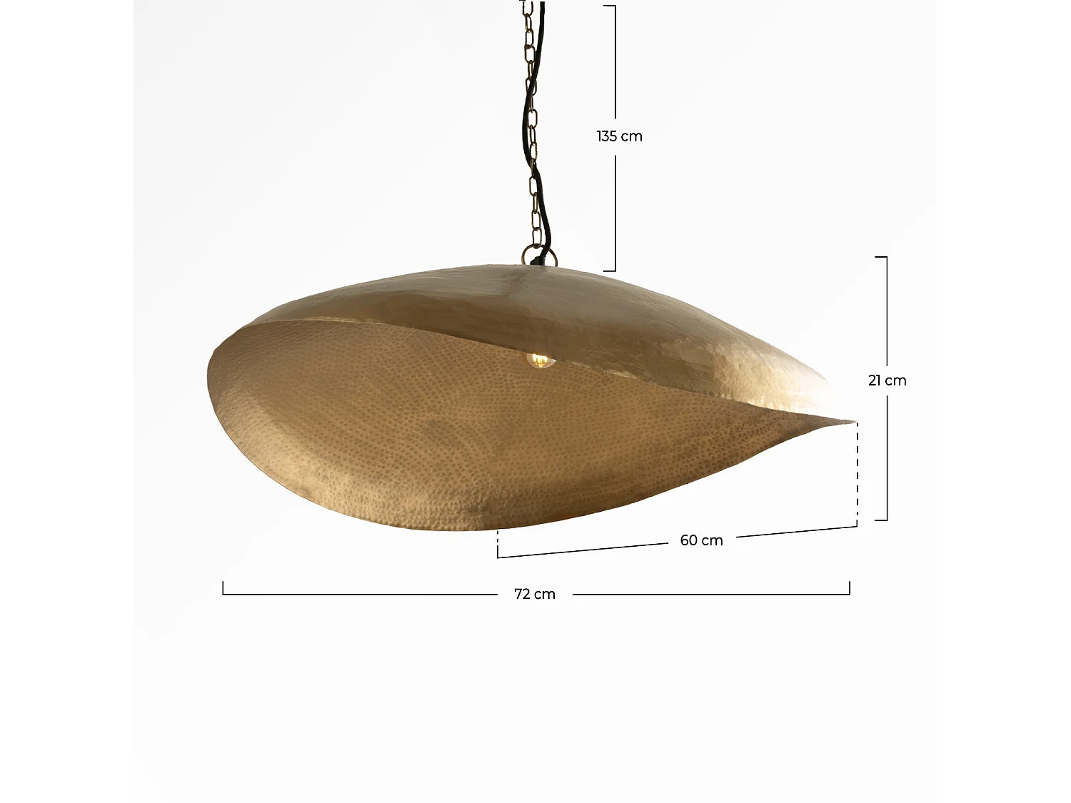 Suspension en métal doré 72 cm - Elora