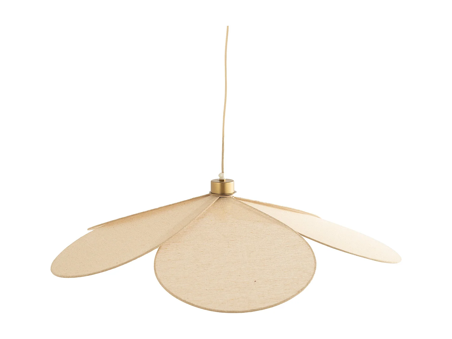 Sospensione in tessuto beige e metallo dorato D75 cm - Flora