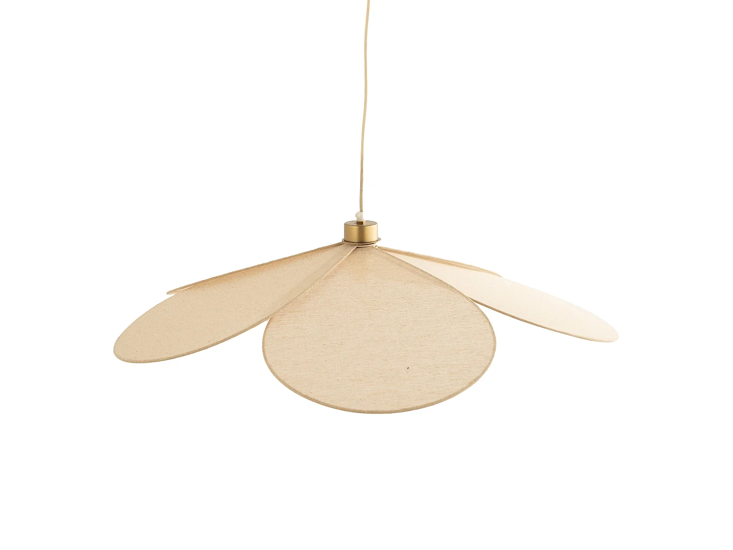 Lámpara de techo de tela beige y metal dorado D75 cm - Flora