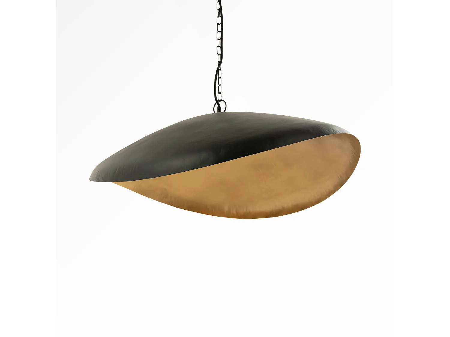 Schwarze und goldene Metallpendelleuchte 74 cm - Pacha