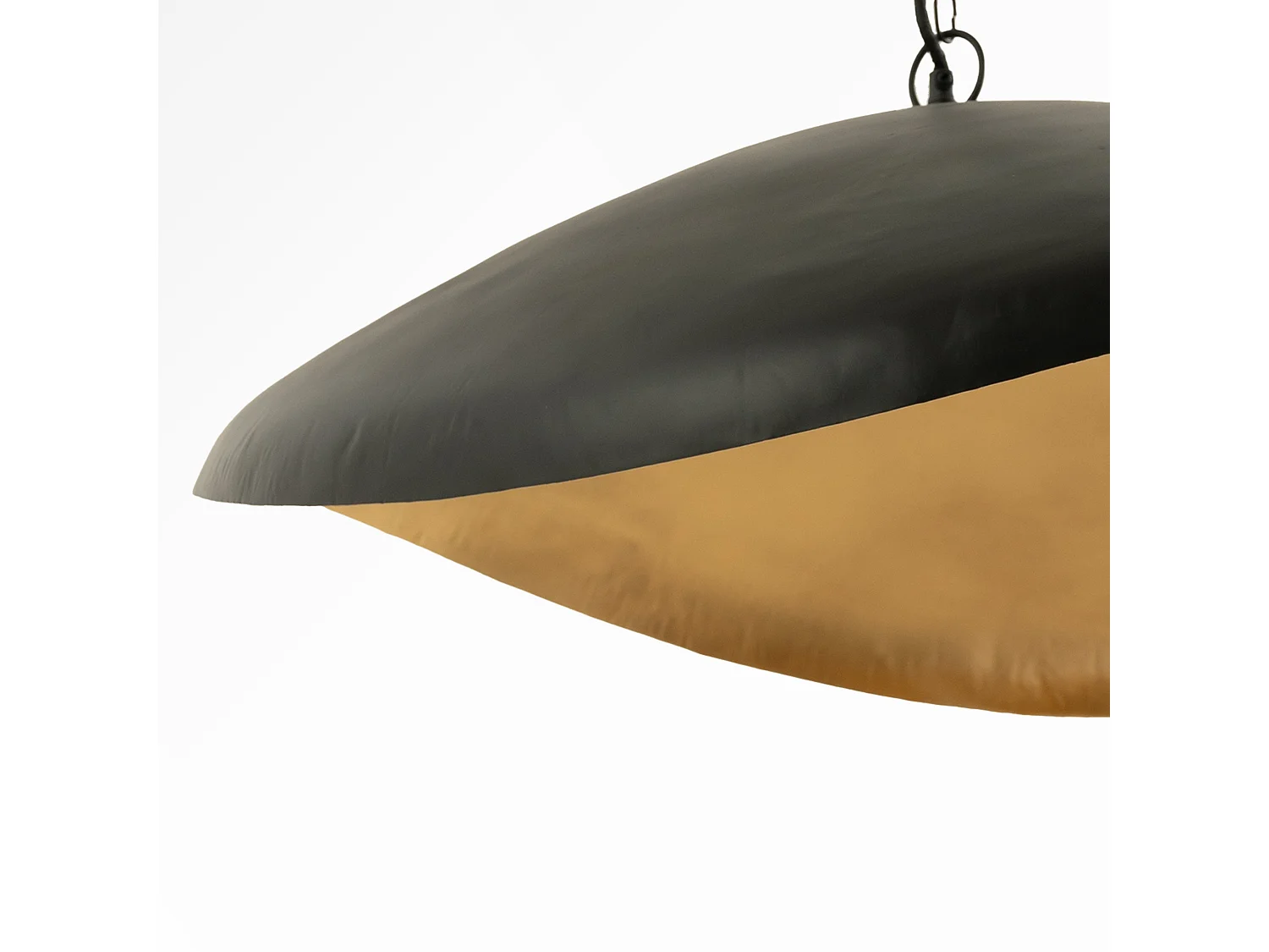 Schwarze und goldene Metallpendelleuchte 74 cm - Pacha