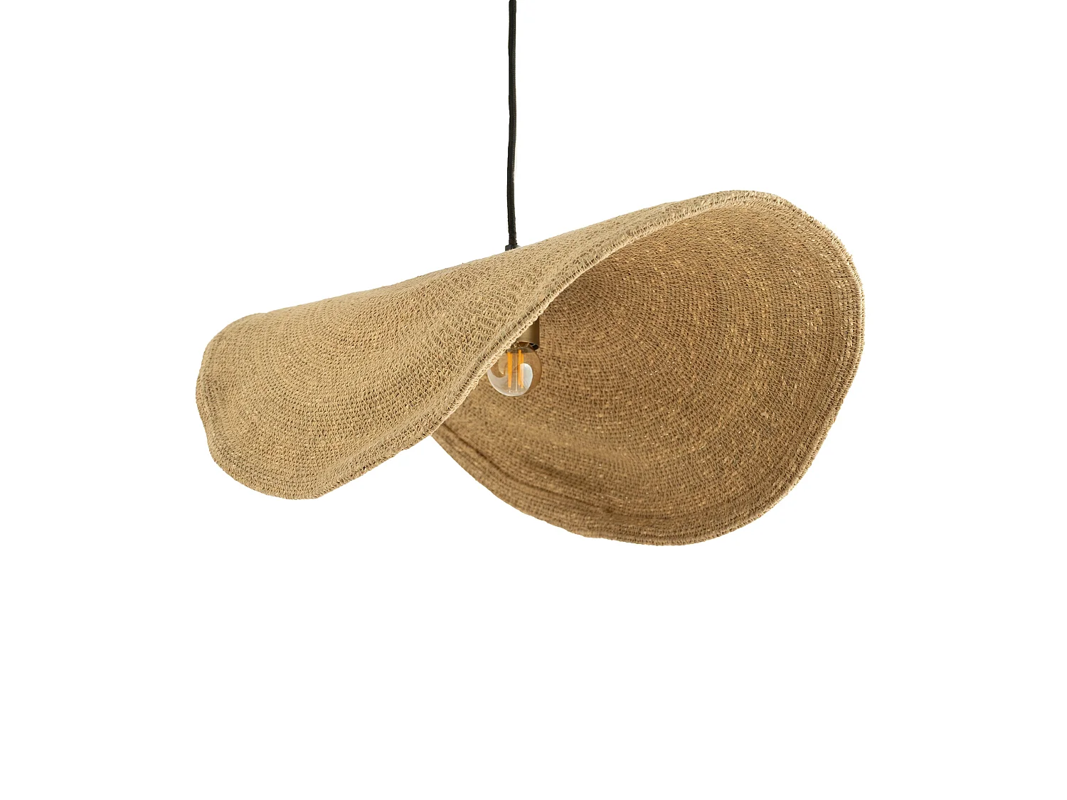 Lámpara de techo de material natural y metal D61 cm - Maho