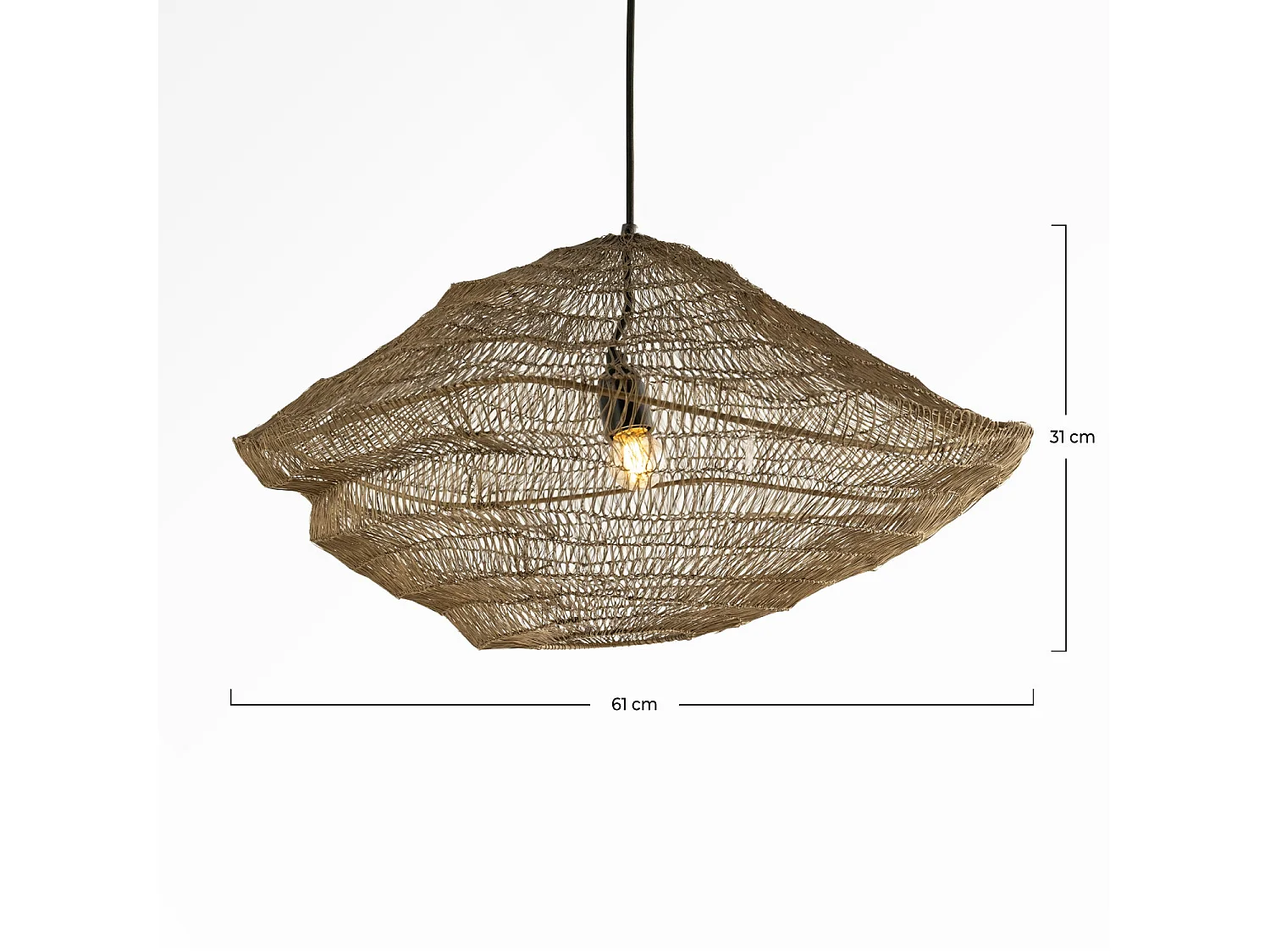 Sospensione in metallo dorato 61 cm - Ramo