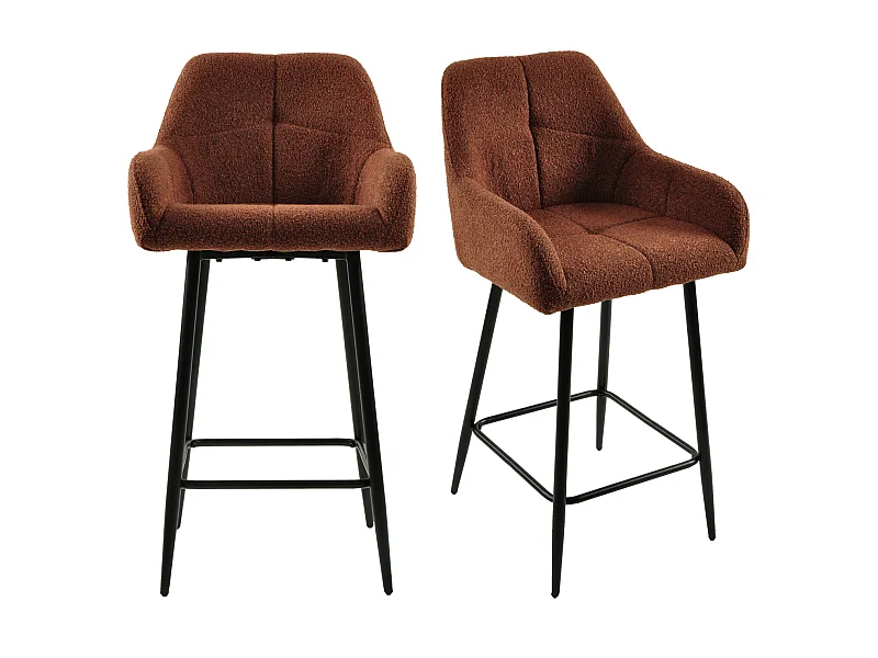 LEA-Silla de bar de tela Cosy Terracotta (x2)