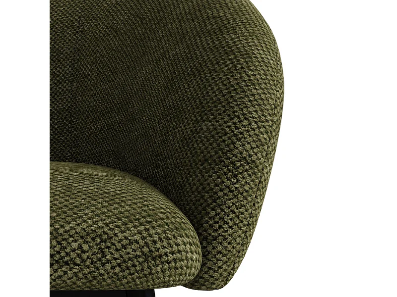 CHLOE-Sedia da bar in tessuto verde (x2)