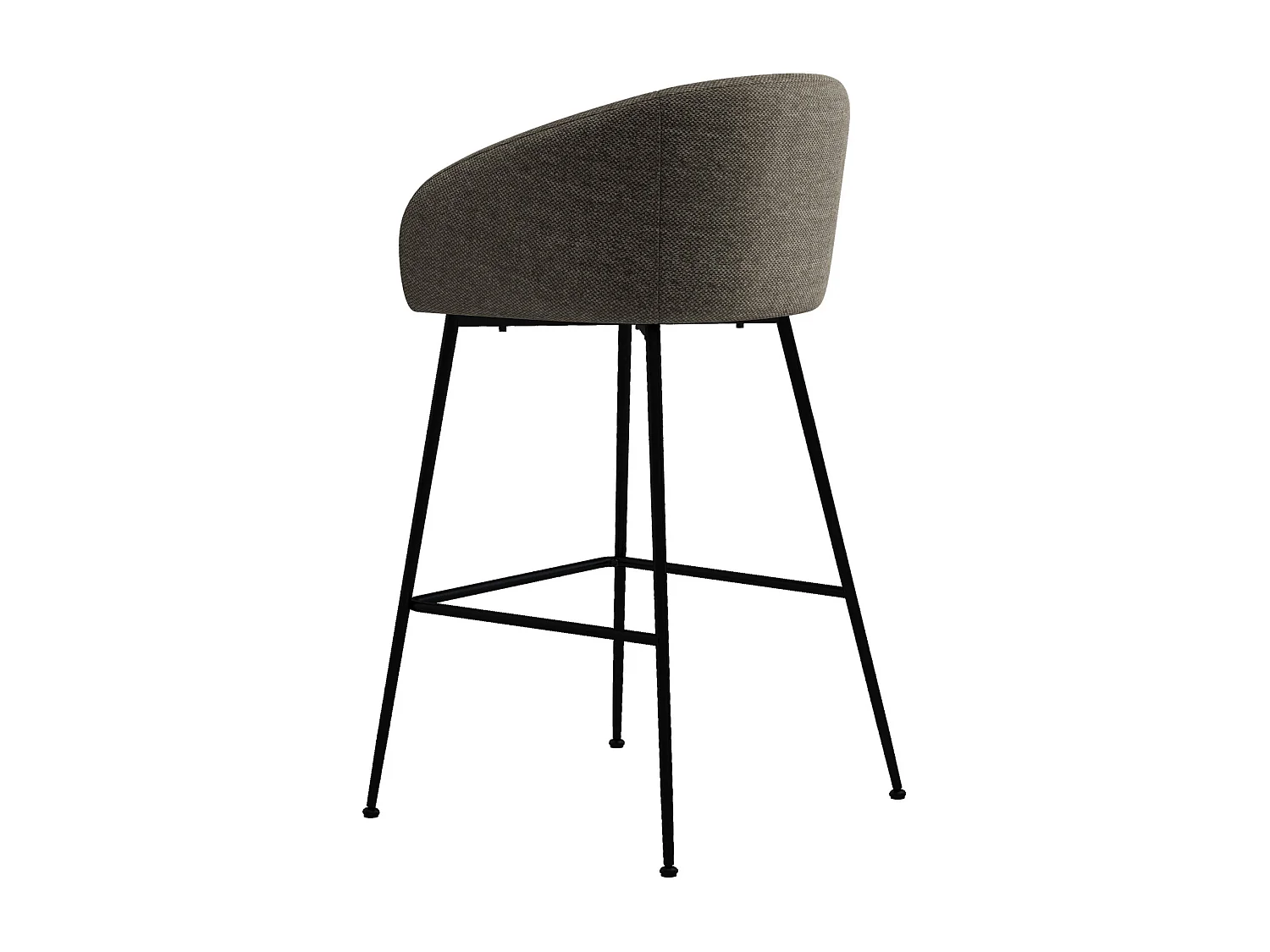 CHLOE-Sedia da bar in tessuto marrone (x2)