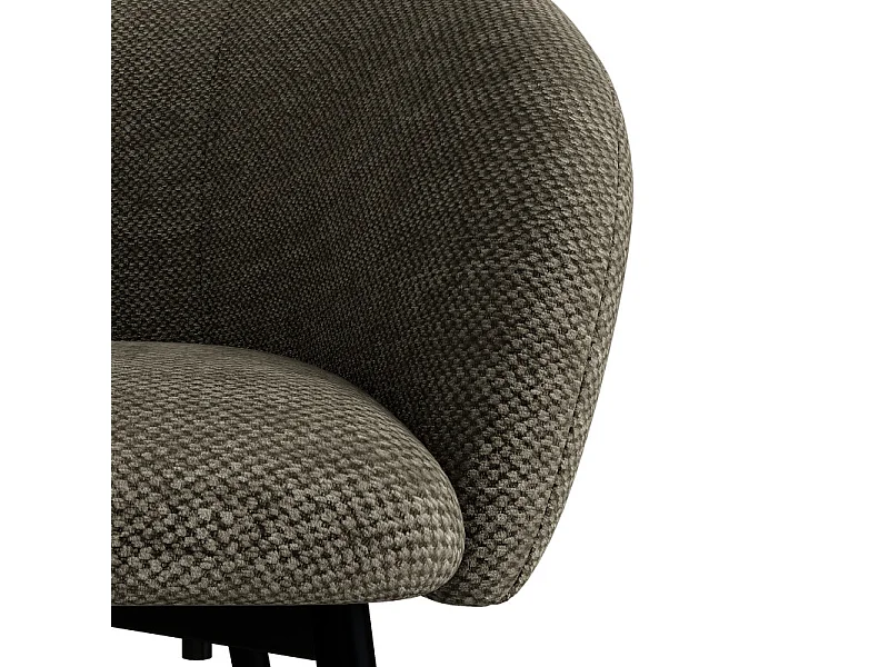 CHLOE-Sedia da bar in tessuto marrone (x2)