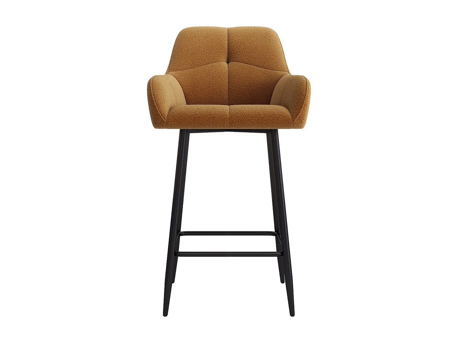 LEA-Poltrona da bar in tessuto Cosy Ocre (x2)