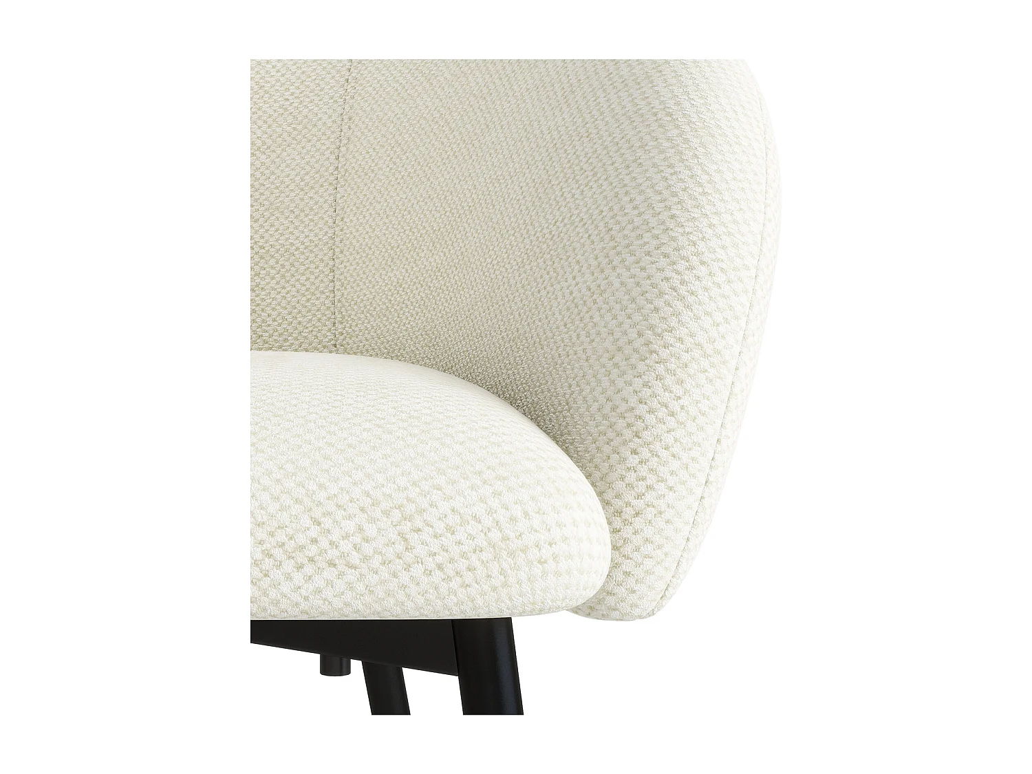 CHLOE-Sedia da bar in tessuto ecru (x2)