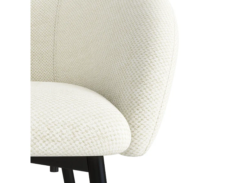 CHLOE-Sedia da bar in tessuto ecru (x2)