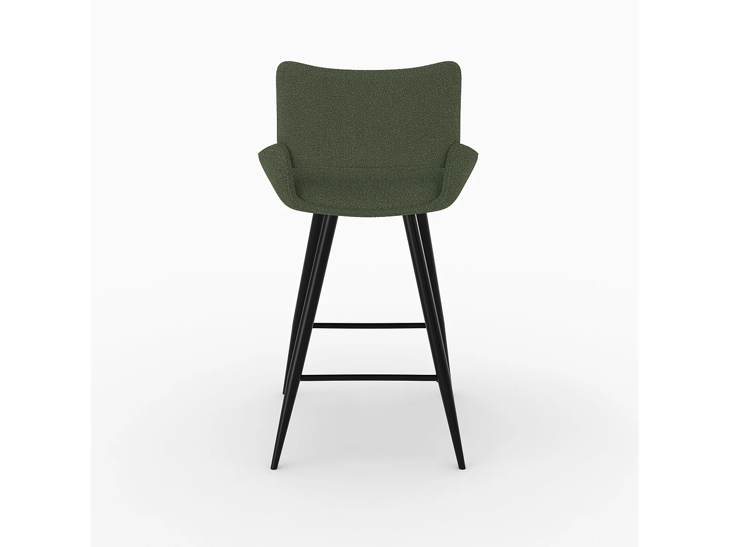 Lot de 2 chaises pour îlot central en tissu bouclé vert kaki 66 cm - Alfy