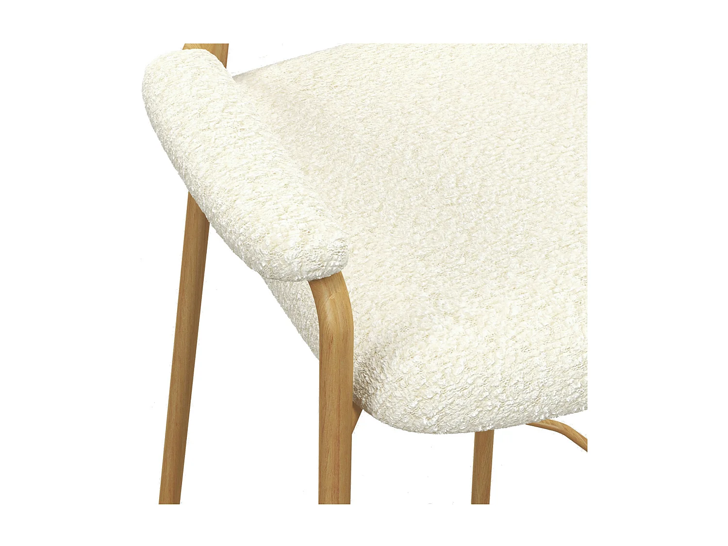 RETRO-Silla de bar de tela color crudo, ratán y metal