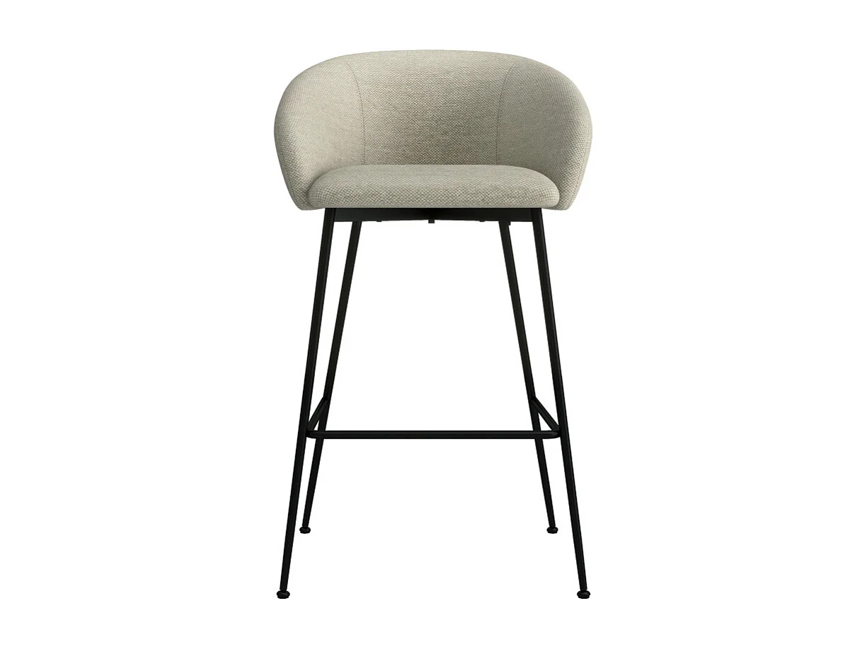 CHLOE-Fauteuil de bar en tissu Luxury Grège (x2)