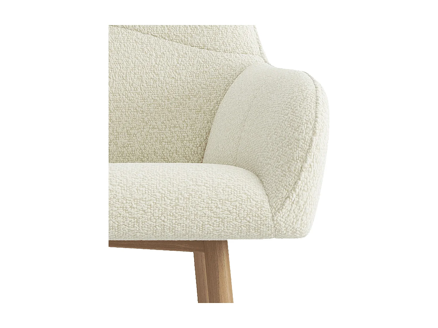 LEA-Silla de bar de tela Cozy Ecru y metal roble (x2)