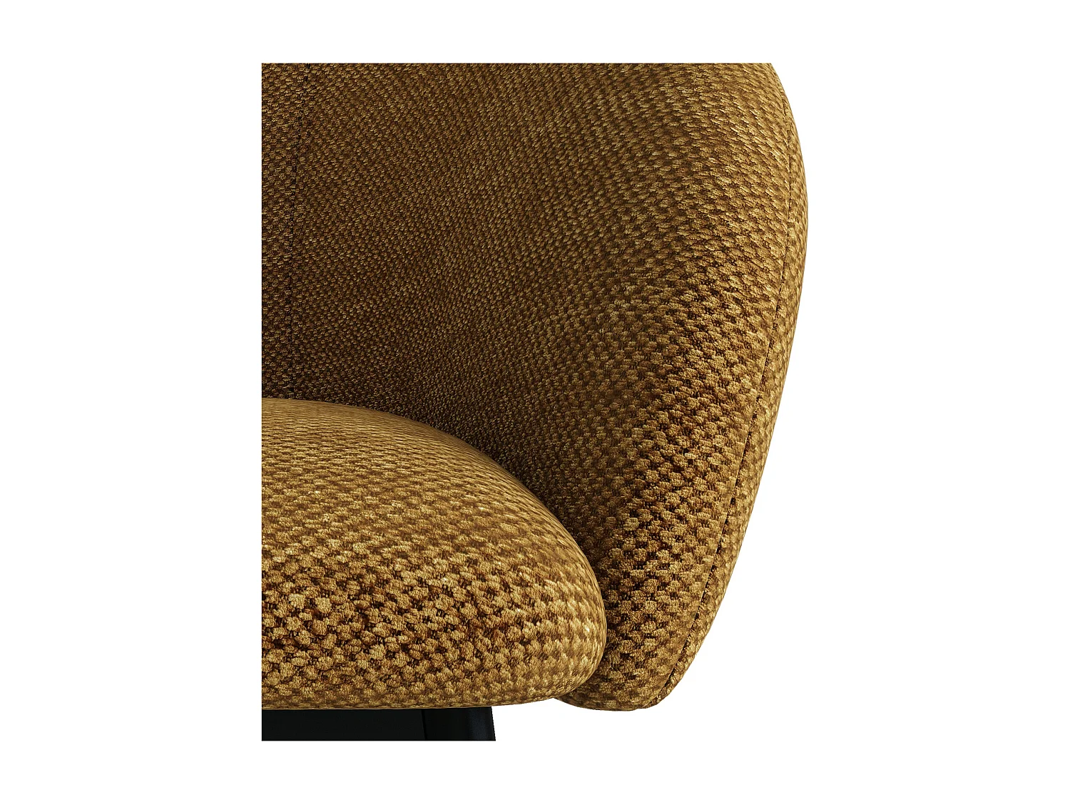 CHLOE-Sedia da bar in tessuto senape (x2)