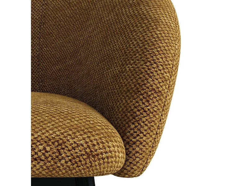 CHLOE-Sedia da bar in tessuto senape (x2)