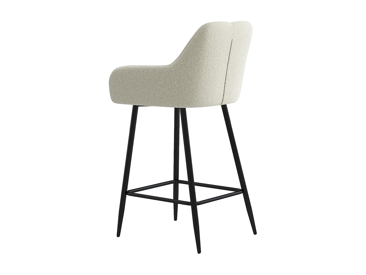 LEA-Poltrona da bar in tessuto Cosy Ecru (x2)