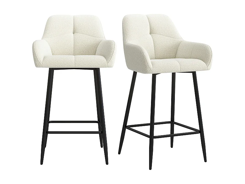 LEA-Silla de bar de tela Cosy Ecru (x2)