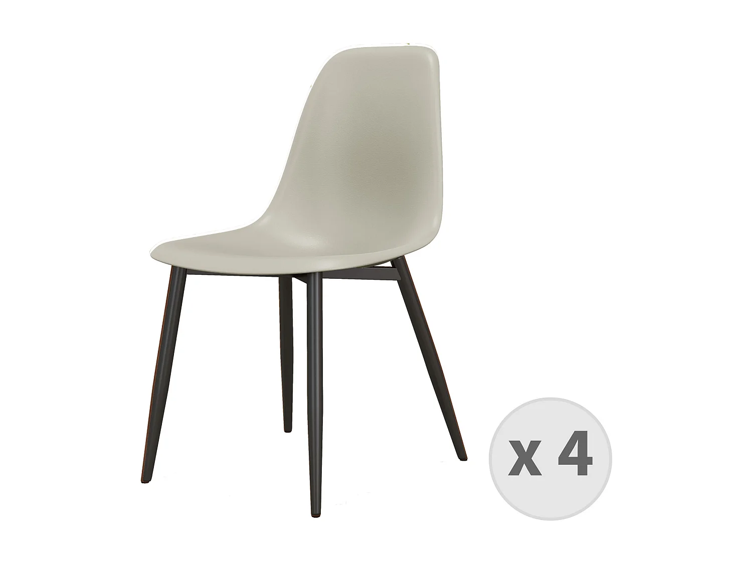 ESTER-Sedia mastice e metallo nero (x4)