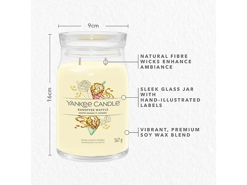 Bougie Gaufre banane caramel grand modèle