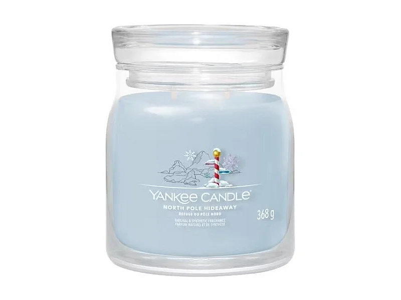 Vela perfumada em frasco médio, North Pole Hideaway, azul-celeste 368 gr, Signature