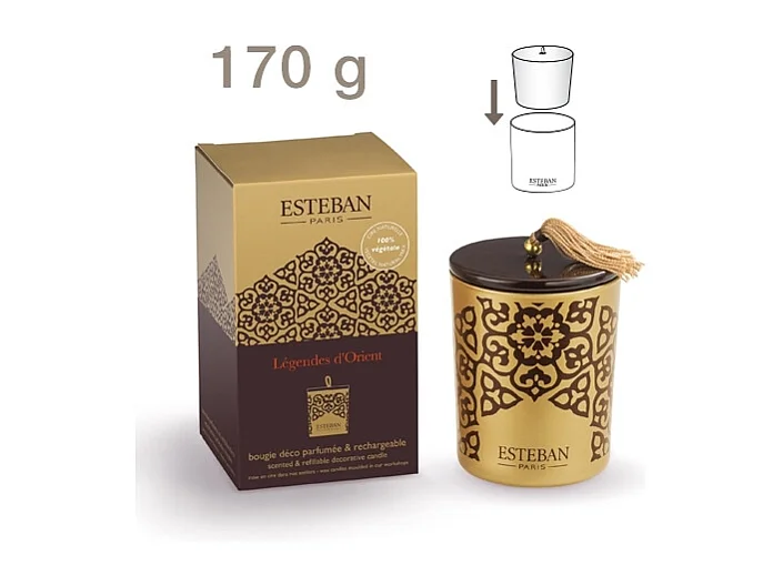Bougie décorative parfumée rechargeable légendes d'orient 170 g
