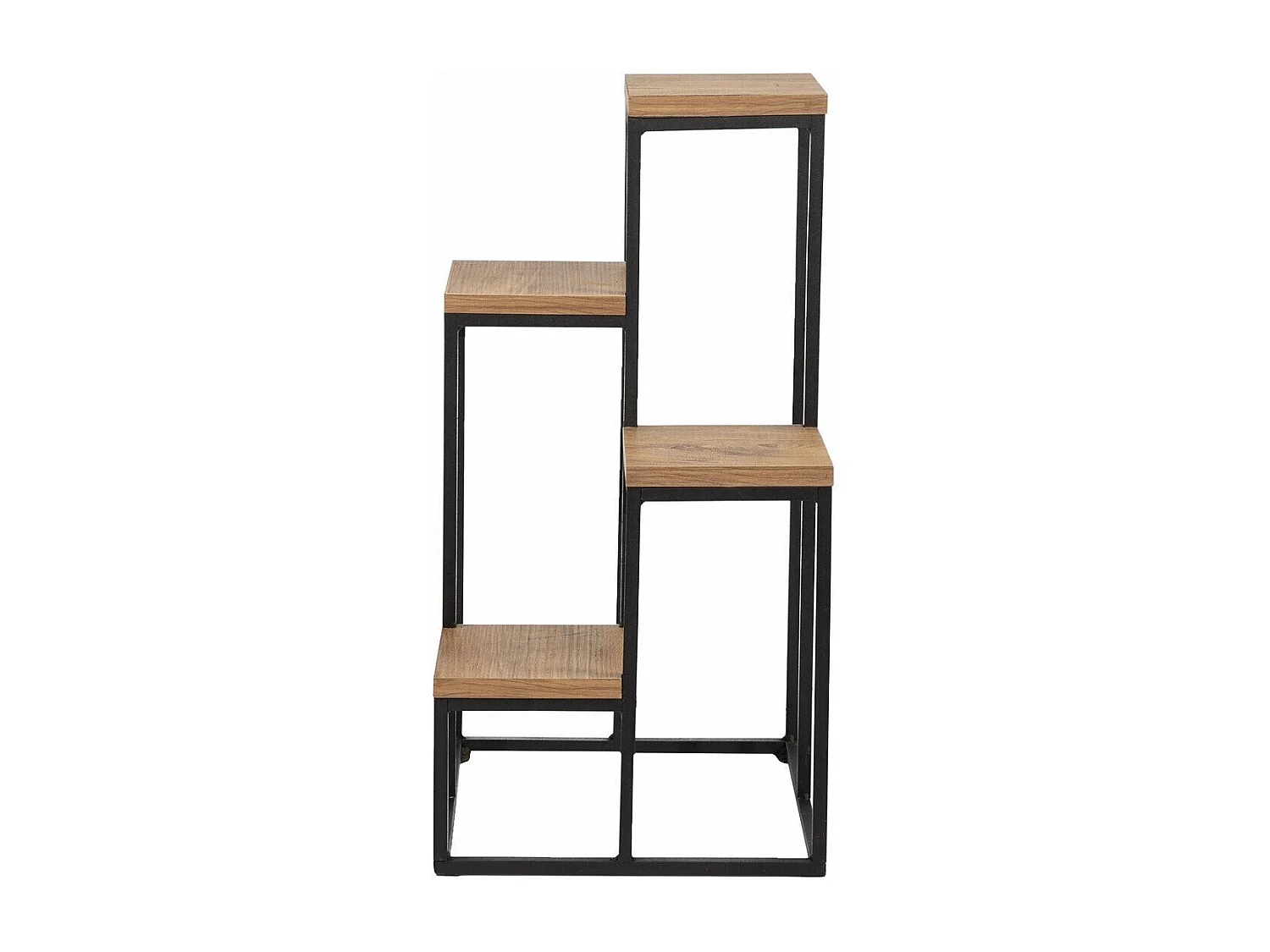 Mehrstufiges Regal Dekor Kiefernholz und Schwarz H65 cm – JASON