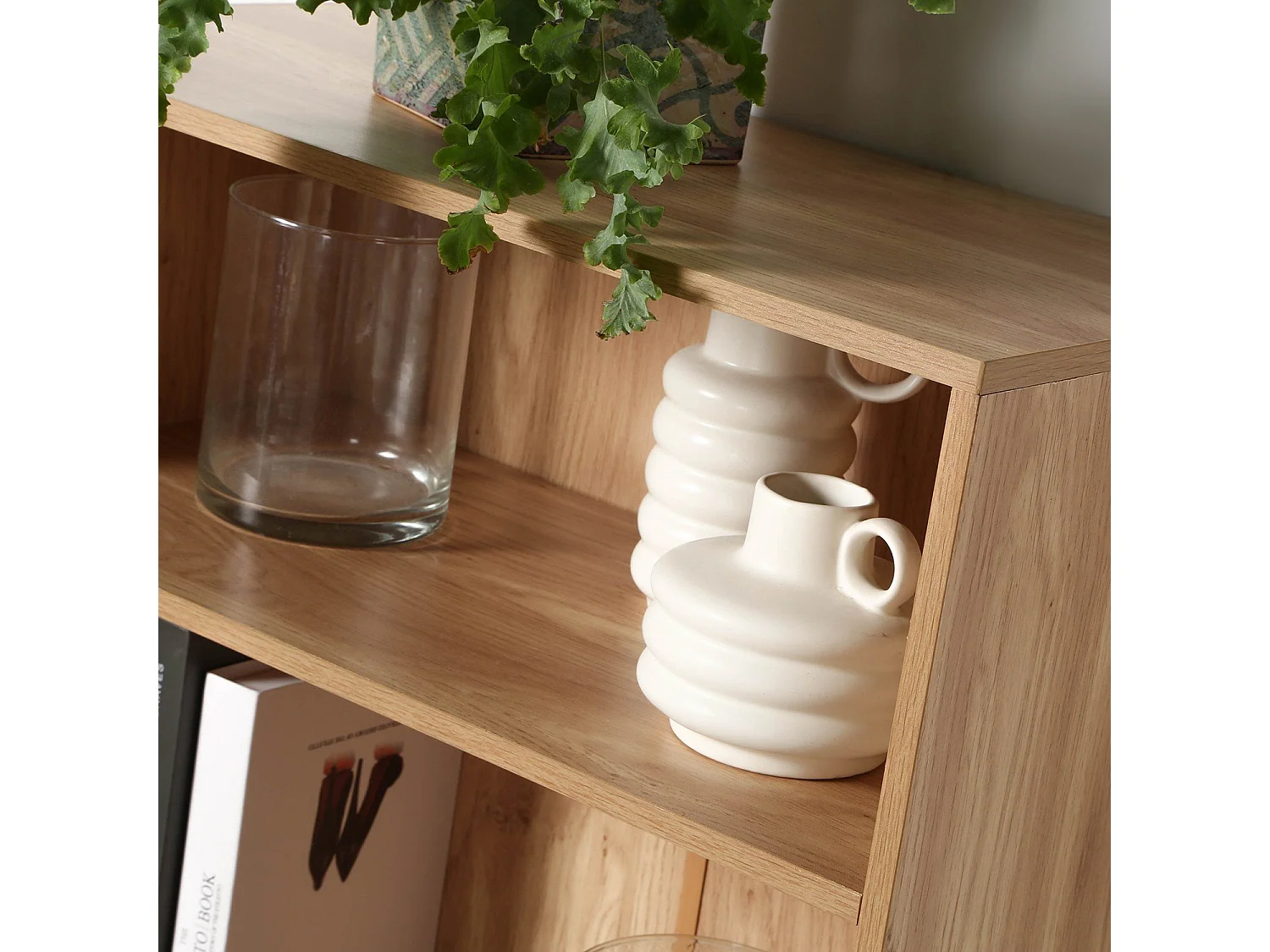 Étagère 3 niveaux et Rangement 2 portes H120 cm - MODU