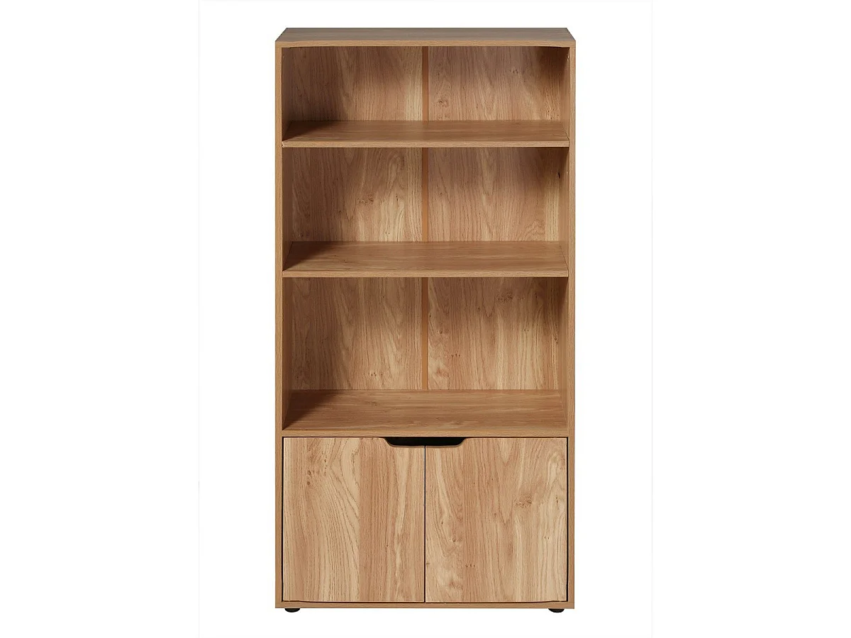 Étagère 3 niveaux et Rangement 2 portes H120 cm - MODU