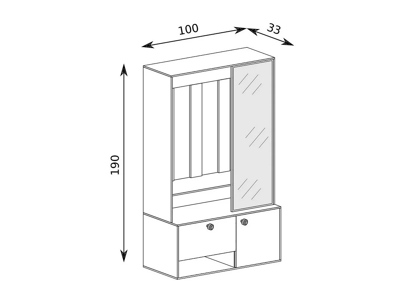 Vestiaire d'entrée design vert avec miroir et patères en métal Macao