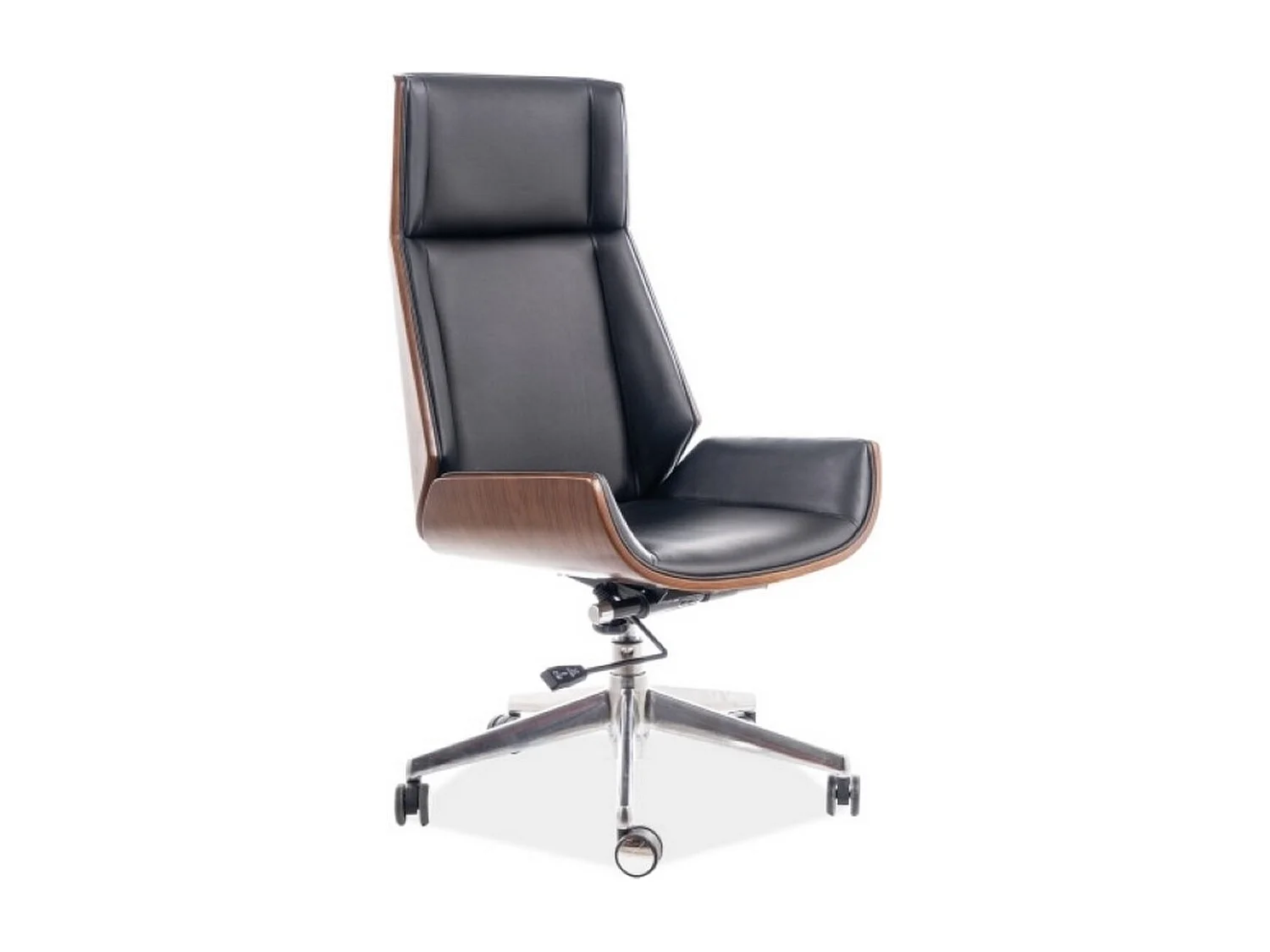 Silla de oficina de diseño en ecopiel negra Oregón