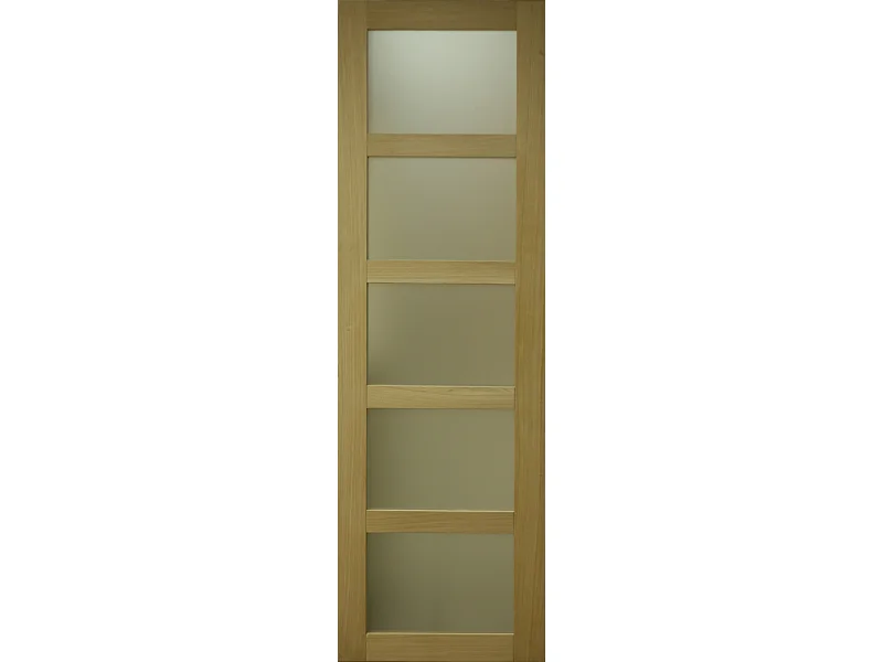 Porte Coulissante Placage Chene 5 Vitrages H204 X L83 Gd Menuiseries