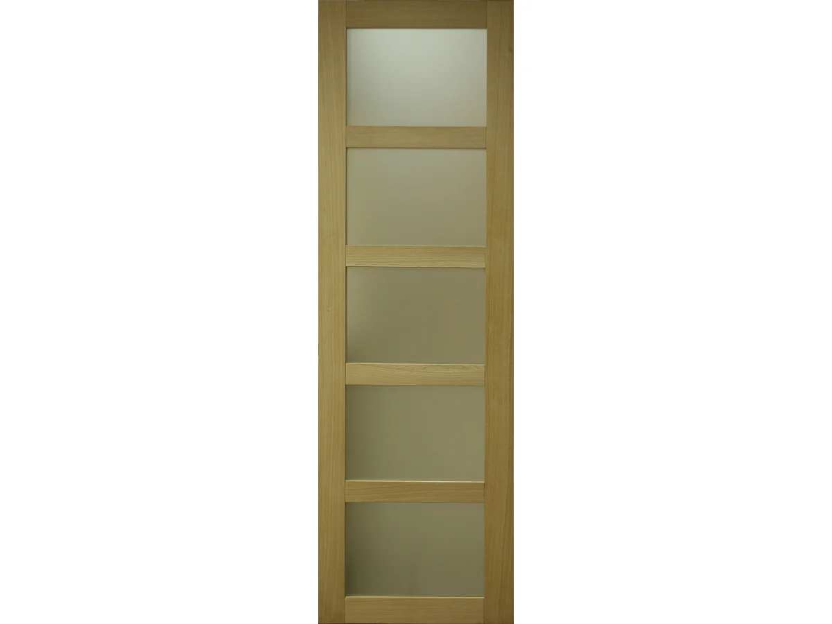 Porte Coulissante Placage Chene 5 Vitrages H204 X L83 Gd Menuiseries