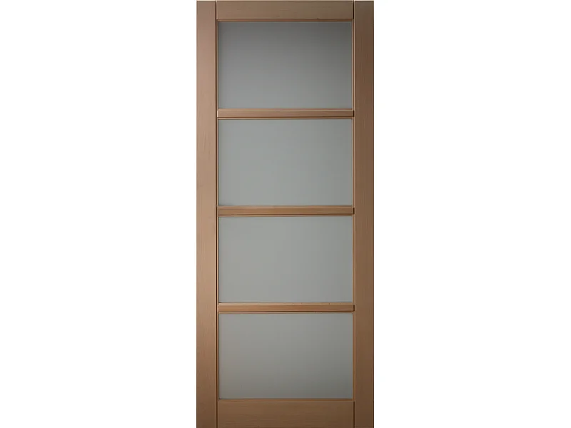 Porte Coulissante En Hetre 4 Vitrages H204 X L73 Gd Menuiseries