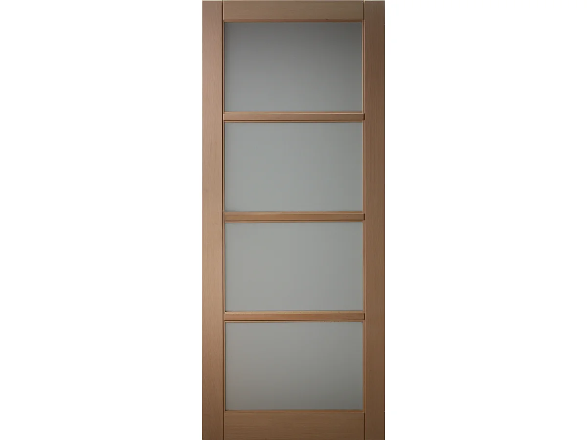 Porte Coulissante En Hetre 4 Vitrages H204 X L73 Gd Menuiseries