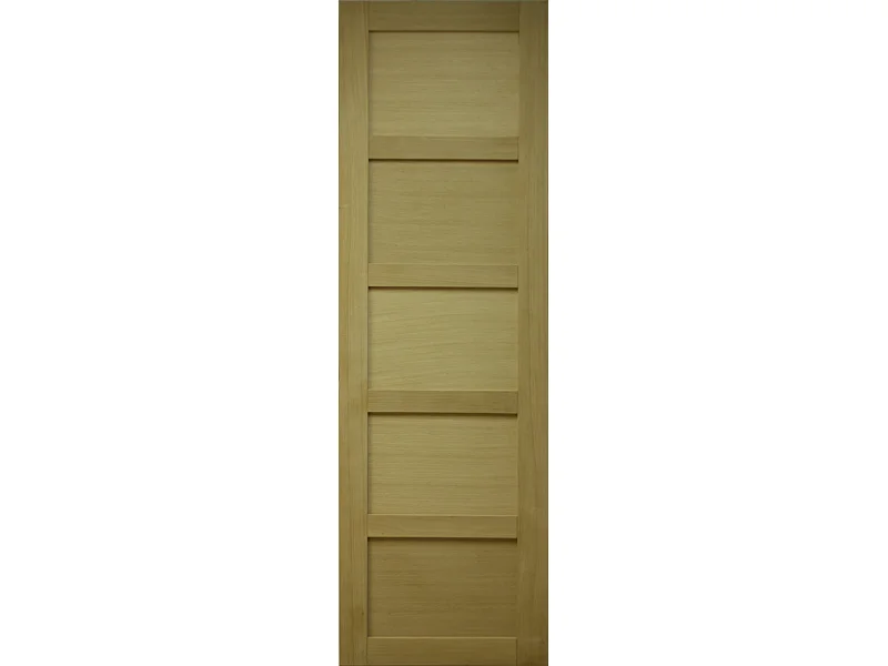 Porte Coulissante Placage Chene 5 Panneaux H204 X L63 Gd Menuiseries