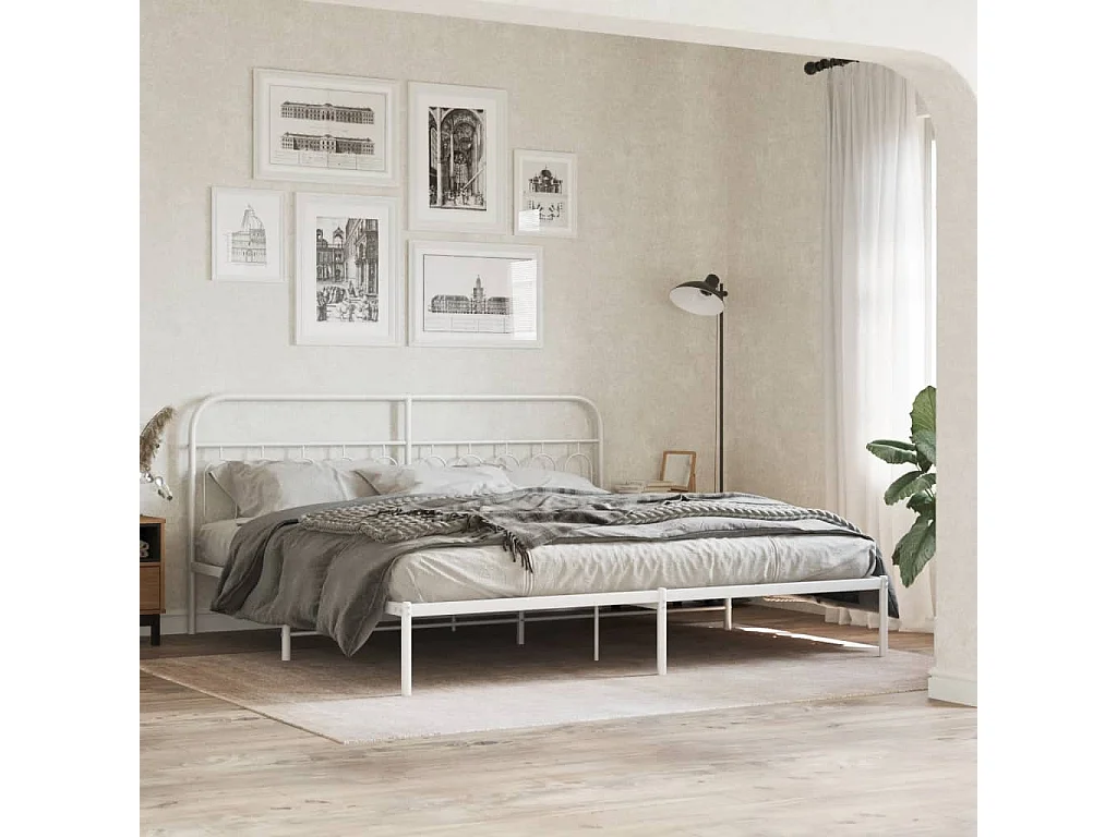 Tête de lit métal blanc 200 cm