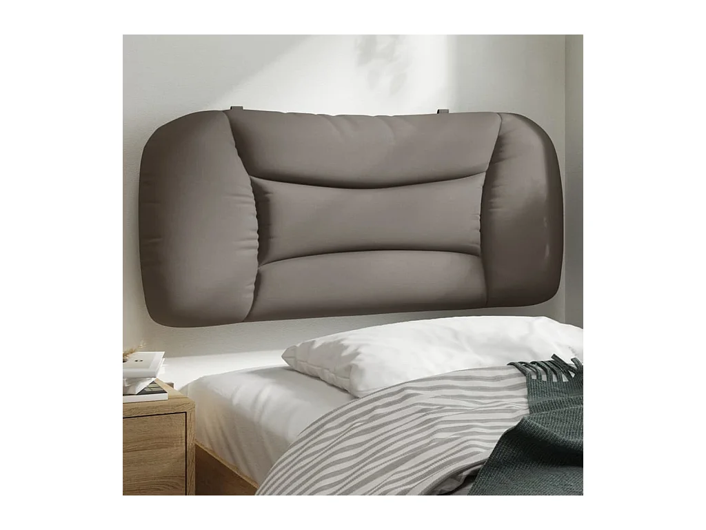 Coussin de tête de lit taupe 80 cm tissu