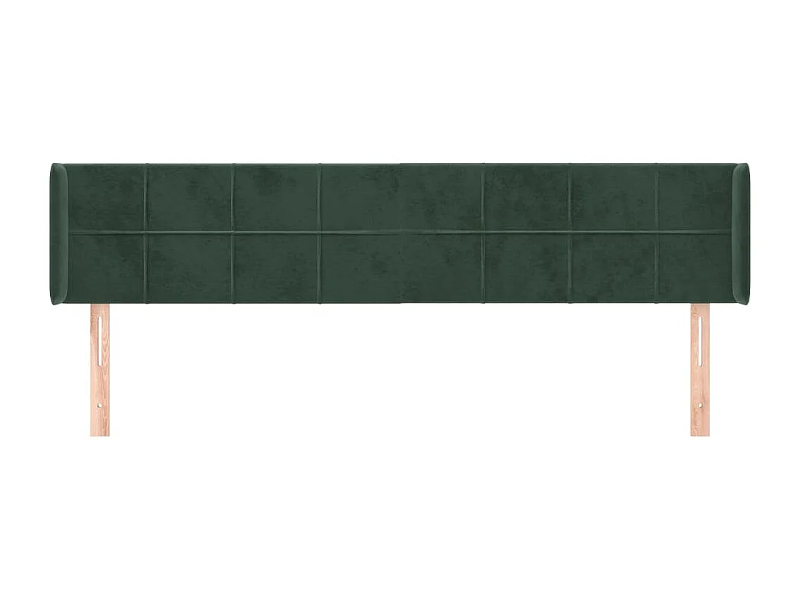 Testiera ad Orecchio Verde Scuro 203x16x78/88 cm in Velluto