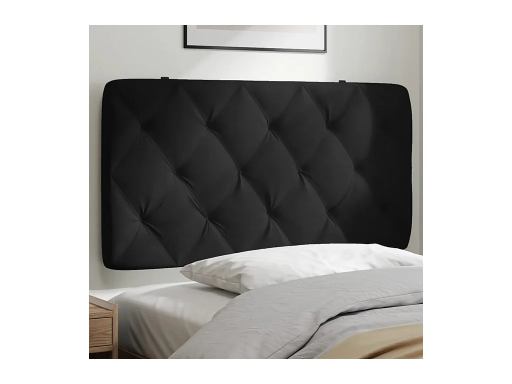 Coussin de tête de lit noir 100 cm velours