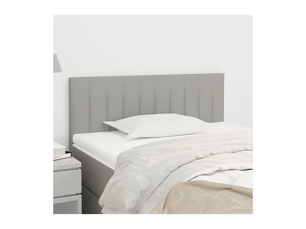 Cabeceira de cama tecido 80x5x78/88 cm cinzento-claro