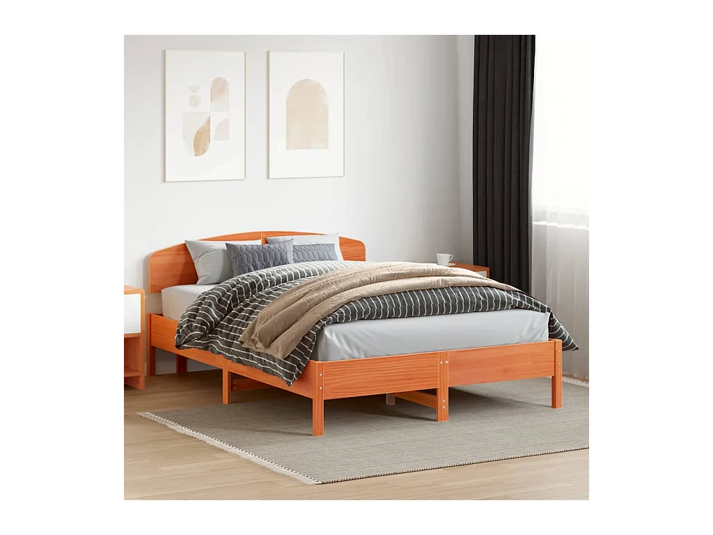 Kopfteil Wachsbraun 160 cm Massivholz Kiefer