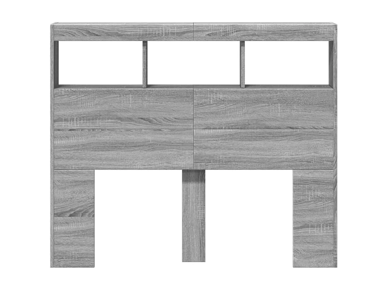 LED-Kopfteil mit Ablagen Grau Sonoma 120x17x102 cm