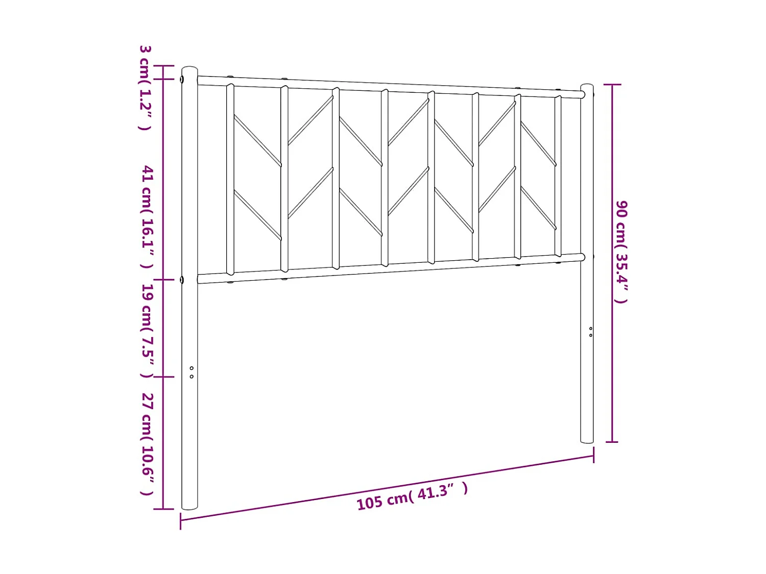 Kopfteil Metall Weiß 100 cm