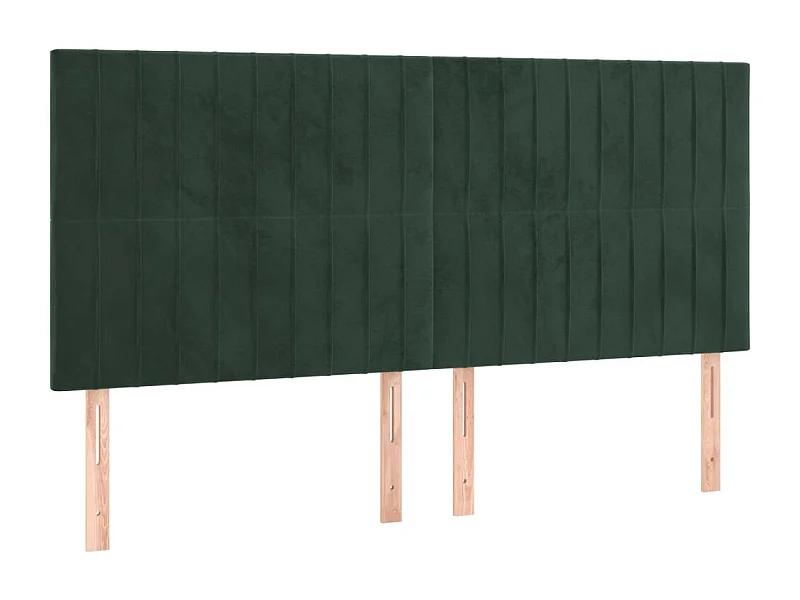 Cabeceros 4 unidades de terciopelo verde oscuro 80x5x78/88 cm