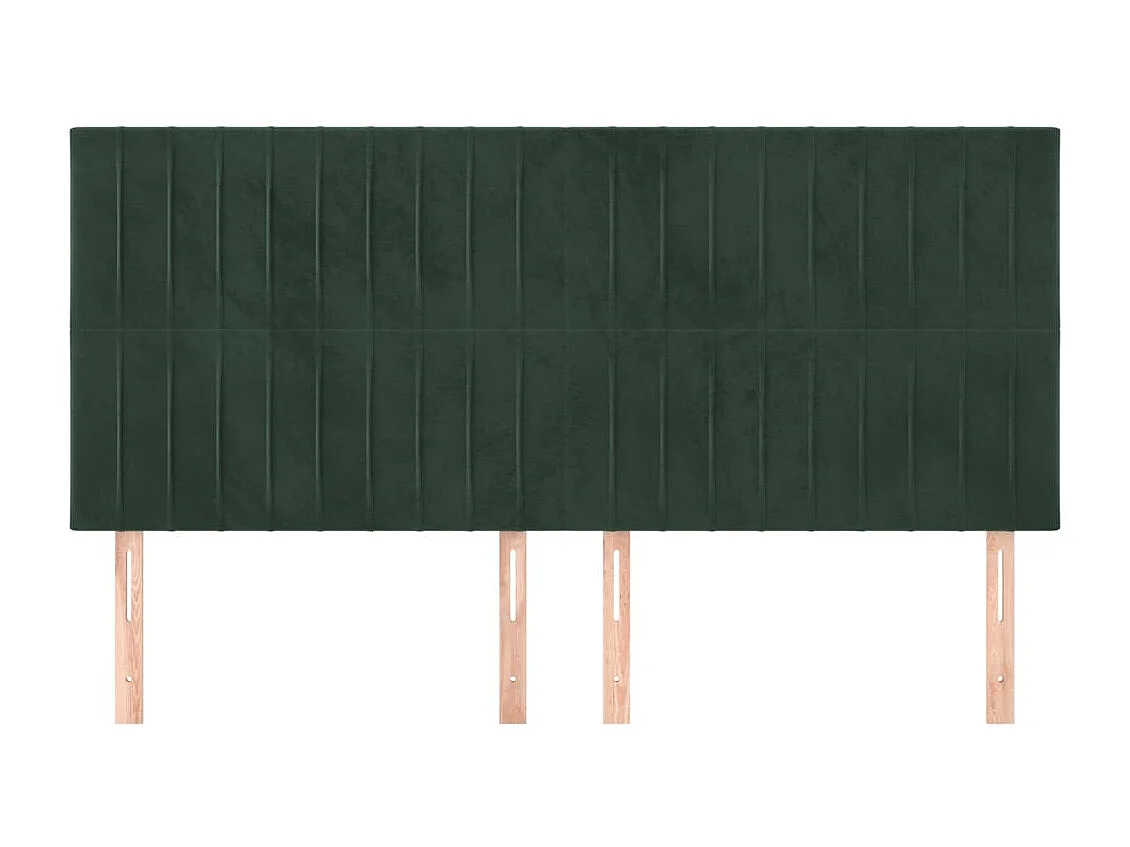 Testiera 4 pz Verde Scuro 80x5x78/88 cm in Velluto